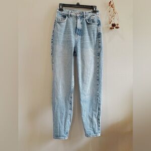 Zara Blue Straight Leg Jeans with Vintage Wash